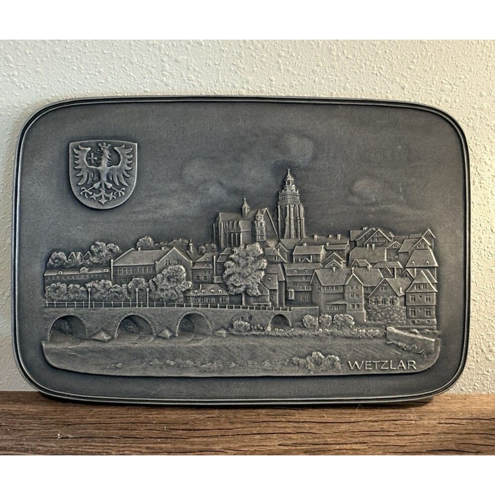 Vintage Buderus Wetzlar Cast Iron Relief Wall Plaque Made In Germany